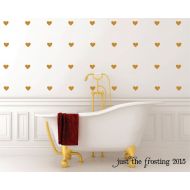 /JustTheFrosting Gold Heart Wall Decals Set - Gold Decals - Heart Decals - Pattern Decal - Heart Vinyl Decal - Wall Decor - Heart Wall Art - Baby Decal