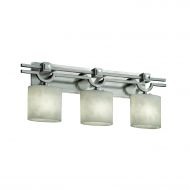 Justice Design Group Lighting Justice Design Group Clouds 3-Light Bath Bar - Brushed Nickel Finish with Clouds Resin Shade
