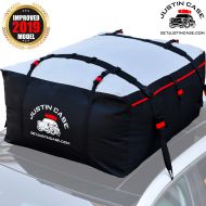 Justin Case Roof Bag - Car Top Carrier - 19 Cubic Feet  Heavy Duty, Waterproof Rooftop Cargo Carrier Bag for Extra Car Roof Storage  Roof Bag Straps & Hooks Included, Works Without Roof Rack