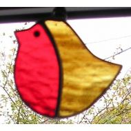 JustinesArtInGlass Stained Glass Robin, Suncatcher, Handmade in England