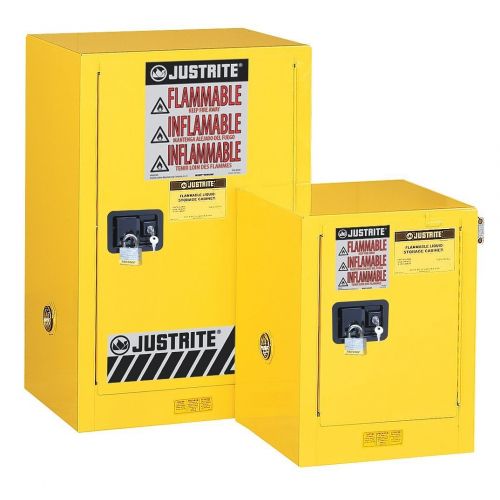  Justrite 891203 Sure-Grip EX Galvanized Steel 1 Door Manual Flammable Compac Safety Storage Cabinet, 12 Gallon Capacity, 23-14 Width x 35 Height x 18 Depth, 1 Adjustable Shelfs, G