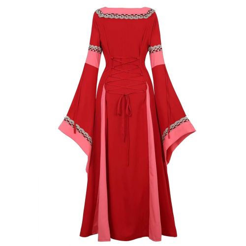  Jutrisujo Renaissance Costume Women Medieval Dress Long Gown Irish Over Deluxe Victorian Retro Vintage Cosplay Halloween