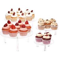 Juvale 4 Piece Round Acrylic Cake Stand for Dessert Table, Clear Risers for Weddings, Birthday Parties, and Candy Bar (4 Sizes)