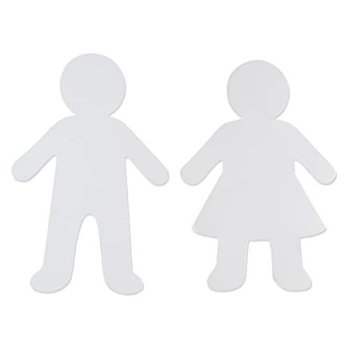  [아마존베스트]Paper Shapes - 48-Pack Blank Paper Cutouts, Kid Shaped Papers, Kids Shaped Cutouts, Perfect for Art Class Projects, Party Banner DIY, Art and Craft, Boy and Girl Design, White, 5.8