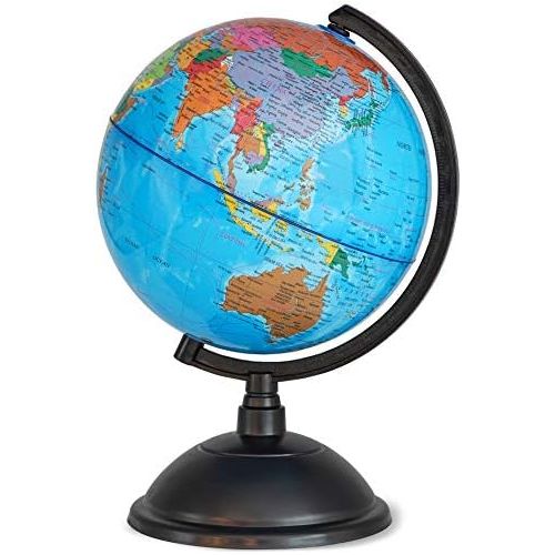  [아마존베스트]Juvale World Globe for Kids - 8 Inch Globe of World Perfect Spinning Globe for Kids, Geography Students, Teachers and More.