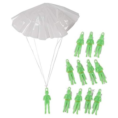  [아마존베스트]Mini Parachute Army Men - 12-Pack Glow in the Dark Paratrooper with Parachute Toy Set, Airborne Light-Up Action Figure for Kids, Gifts, Military Themed Party Favors, Goody Bag Stuf