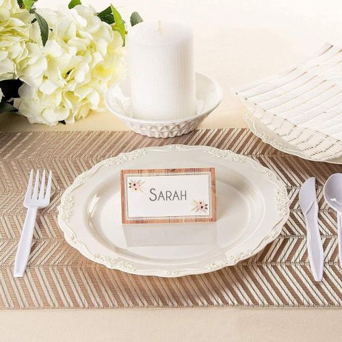  Visit the Juvale Store Juvale Rustic Table Place Cards - 100-Piece Floral Tent Cards, Table Decorations and Party Supplies for Romantic Wedding, Banquets, Bridal Shower, Celebrations and Events, 2 x 3.5