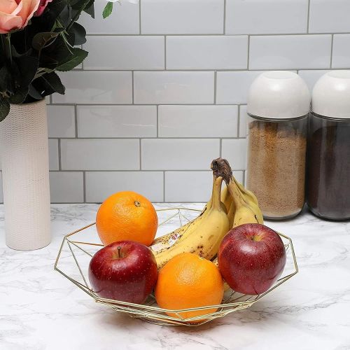  Juvale Kitchen Wire Fruit Basket (2 Piece Set), Metallic Gold