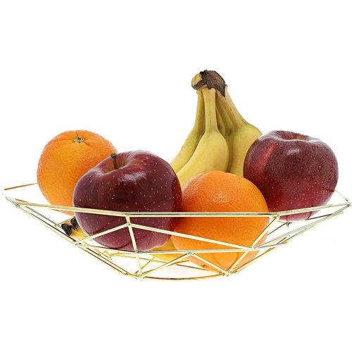  Juvale Kitchen Wire Fruit Basket (2 Piece Set), Metallic Gold