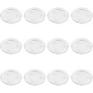 Juvale Pillar Candle Holder Plates - 12-Pack 4-inch Basic Round Glass Pillar Candle Holders Wedding, Spa, Home, Party Decoration, Clear, 4 inches in Diameter