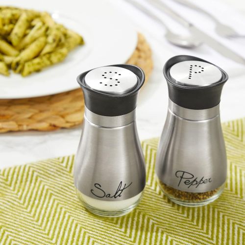  Juvale Salt and Pepper Shakers Stainless Steel and Glass Set