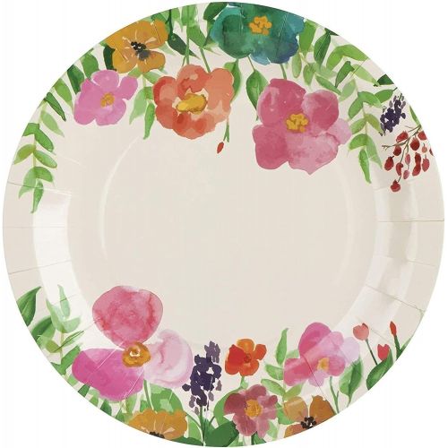  Juvale Watercolor Floral Party Bundle, Includes Plates, Napkins, Cups, and Cutlery (24 Guests,144 Pieces)