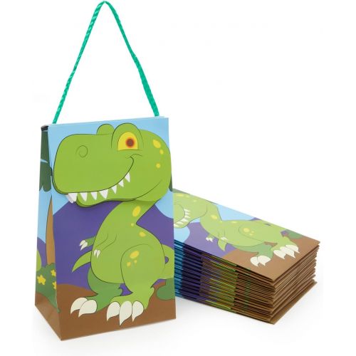  Juvale 15-Pack T-Rex Dinosaur Party Favor Bags for Dino Theme Birthdays, 9 x 5 x 3.5 Inches