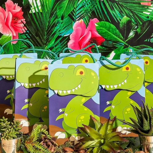  Juvale 15-Pack T-Rex Dinosaur Party Favor Bags for Dino Theme Birthdays, 9 x 5 x 3.5 Inches