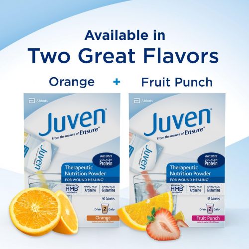 Juven Therapeutic Nutrition Drink Mix Powder to Support Wound Healing, Orange, 48 count