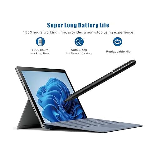  Stylus Pen for Surface Pro 9/8/X/7+/6/5/4/3/Surface 3, Surface Go 3/2/1, Surface Laptop/Studio/Book 4/3/2/1 with Palm Rejection, Smooth Writing,1024 Levels Pressure,Longer Battery Life