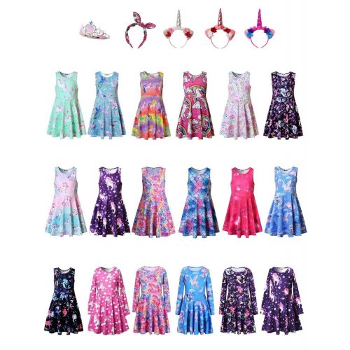  Jxstar Girls Unicorn Dress,Hoodie,Mermaid Dress,Legging