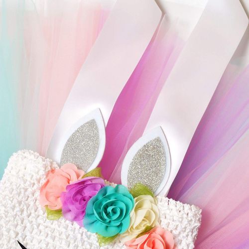  Jxstar Flower Unicorn Costume for Girls Pageant Princess Tutu Party Dresses