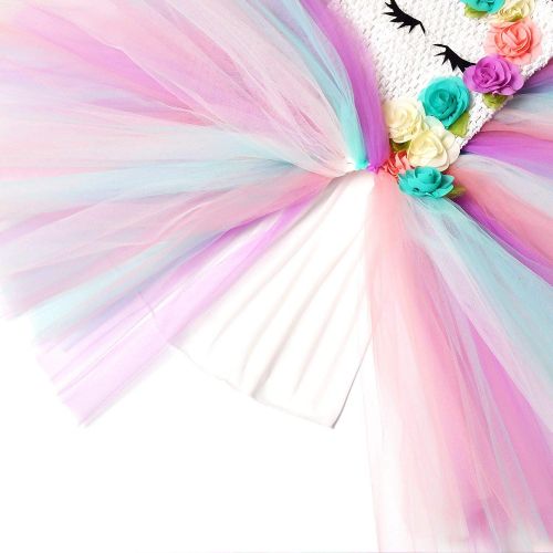  Jxstar Flower Unicorn Costume for Girls Pageant Princess Tutu Party Dresses