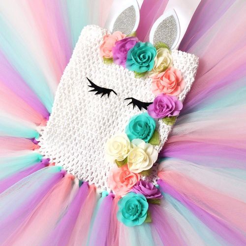  Jxstar Flower Unicorn Costume for Girls Pageant Princess Tutu Party Dresses