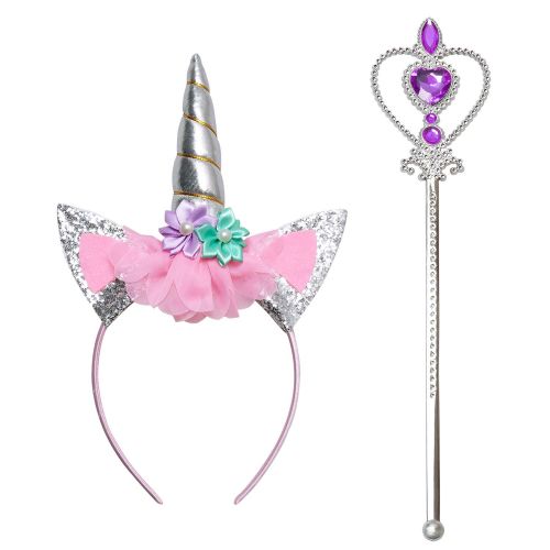  Jxstar Girls Unicorn Costume Flower Pageant Princess Dresses & 2PCS Accessories