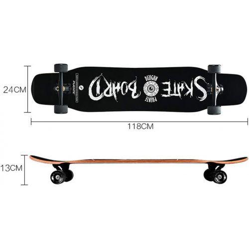  Jyfsa 8 Layer Maple Cruiser Longboard Suitable for Children Teenager Adults 46.4 Inch X 9.4 Inch Deck Pintail Skateboard Maximum Load 440 Pound RushStreet Outdoor Sport