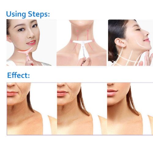  Jzmai Massager Anti-Wrinkle Neck Faded Neckline Neck Care Hot and Cold Introduction Instrument Massager Beauty Instrument Firming Skin (Color : Pink)