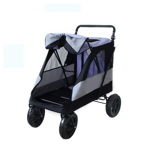  Jzmaio A32 Pet Stroller Folding Four-Wheeled Pet Car Lightweight Seat Belt Handbrake Travel System Bearing 30KG. Dog cart