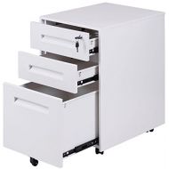 K&A Company A4 File Metal Rolling Sliding Home Office Storage Cabinet Drawer Room Organizer White