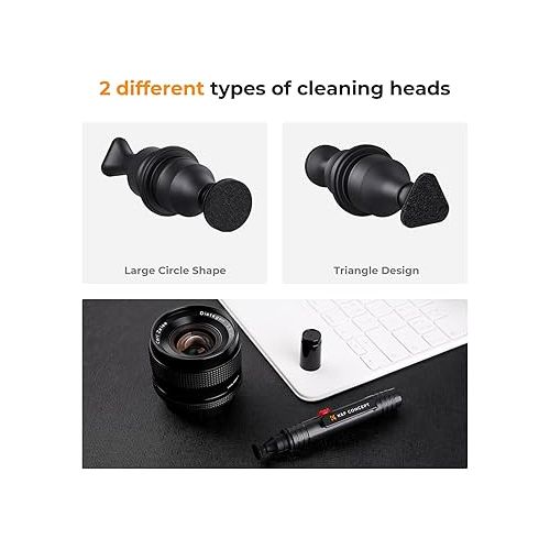  K&F Concept Lens Cleaning Pen*3 with Soft Brush, Double-Sided Carbon Head for Camera Lens, Optical Lens, Glasses, Cosmos/Valve Index /PS4 PS5 VR Headset, Drone Dust and Fingerprint Cleaning