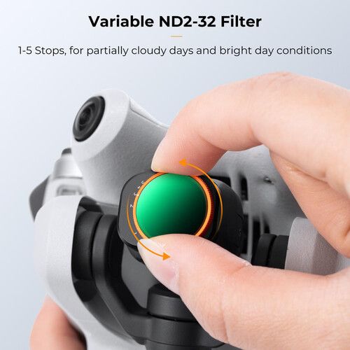  K&F Concept Nano-X Series Variable ND2-32 Filter with Green Coating for DJI Mini 4 Pro (1 to 5-Stop)