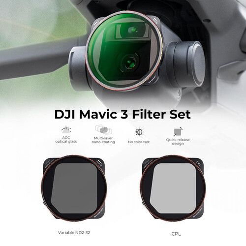  K&F Concept Nano-X CPL/VND Filter Kit for DJI Mavic 3/3 Cine (2-Pack)