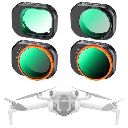  K&F Concept Nano-X Series Filter Kit with Green Coating for DJI Mini 4 Pro (4-Pack)