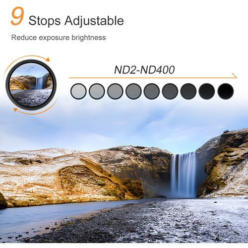  K&F Concept ND2-ND400 Blue Multi-Coated Variable ND Filter (72mm)