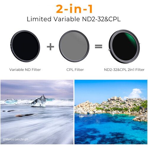  K&F Concept Nano-X Series Variable ND2-ND32 & CPL 2-in-1 Filter (67mm, 1-5 Stop)