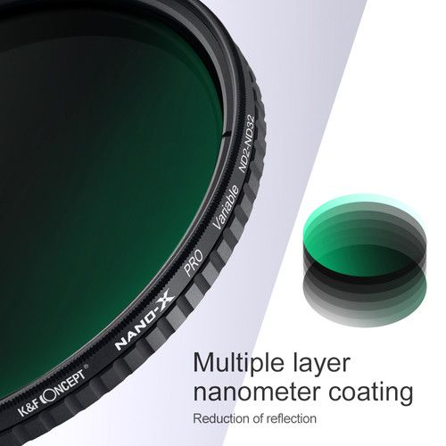  K&F Concept Nano-X ND2-ND32 Green Multicoated Variable ND Filter (49mm)