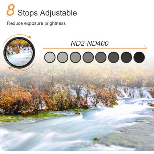  K&F Concept Variable Fader ND2-ND400 Filter (37mm)