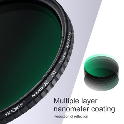  K&F Concept Nano-X Circular Polarizer plus Variable ND2-ND32 Filter (55mm)