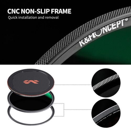  K&F Concept Nano-X Magnetic ND1000 Filter with Adapter Ring & Lens Cap (62mm)