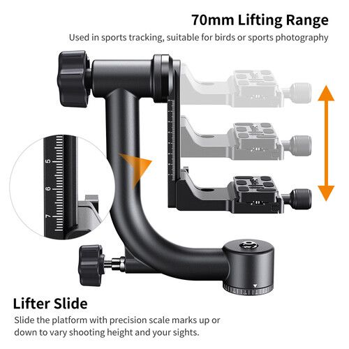  K&F Concept Gimbal Tripod Head with Arca-Type QR