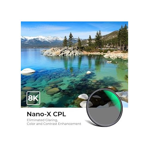  62mm Circular Polarizers Filter, K&F Concept 62MM Circular Polarizer Filter HD 28 Layer Super Slim Multi-Coated CPL Lens Filter (Nano-X Series)