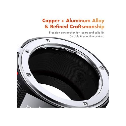  K&F Concept Lens mount adapter Compatible with Nikon AI Nikkor F Mount Lens to Sony Alpha E NEX Mount Mirrorless Camera with Matting Varnish Design Compatible for Sony A6000 A6400 A7II A5100 A7 A7RIII