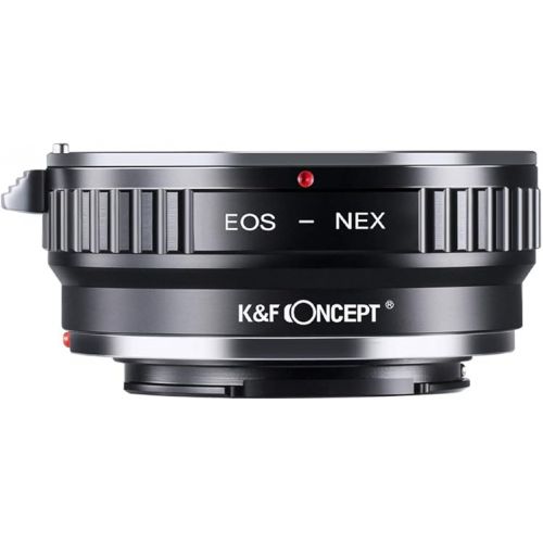  K&F Concept Lens Mount Adapter Manual Focus Compatible with Canon EOS Lens to Sony Alpha Nex E-Mount Camera Body,Compatible for Sony NEX-3, NEX-5, NEX-5N, a6000, a6500, NEX-C3, NEX-F3, Not Auto-Focus