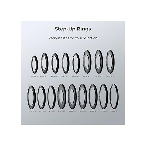  K&F Concept 62mm to 67mm Step-Up Lens Filter Adapter Ring CNC Machined Brass Filter Adapter Rings, for 62mm Lens Install 67mm Filter