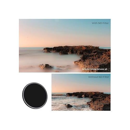  K&F Concept 72mm Variable ND Lens Filter ND2-ND400 (1-9 Stops) 18 Multi-Layer Coatings Adjustable Neutral Density Ultra Slim Lens Filter for Camera Lens (K-Series)