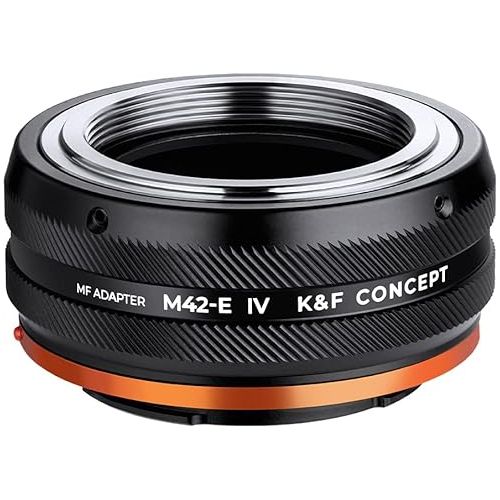  K&F Concept Lens Mount Adapter M42-NEX IV Manual Focus Compatible with M42 Lens and Sony E Mount Camera Body