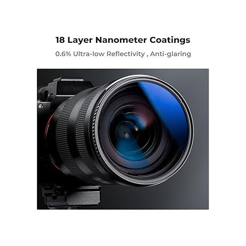  K&F Concept 67mm Circular Polarizer Filter with Lens Cap Cleaning Cloth Optical Glass Ultra Slim 18 Multi-Layer Coatings Polarizing Filter for Camera Lens (K-Series)