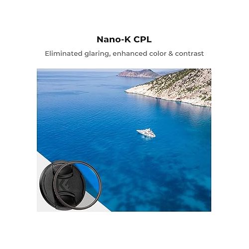  K&F Concept 67mm Circular Polarizer Filter with Lens Cap Cleaning Cloth Optical Glass Ultra Slim 18 Multi-Layer Coatings Polarizing Filter for Camera Lens (K-Series)