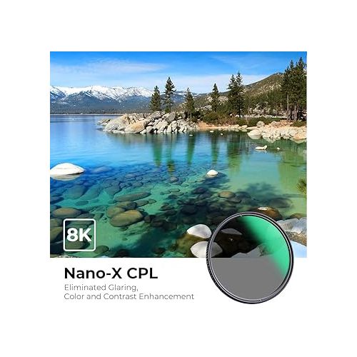  58mm Circular Polarizers Filter, K&F Concept 58MM Circular Polarizer Filter HD 28 Layer Super Slim Multi-Coated CPL Lens Filter (Nano-X Series)