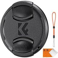 K&F Concept 77mm Lens Cap Cover, 4-in-1 Center Pinch Lens Cover + Anti-Loss Keeper Leash + Microfiber Cleaning Cloth Kits Compatible with Nikon, Canon, Sony, Fujifilm Camera Lenses